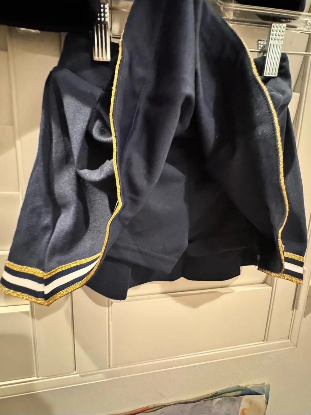 Girls Navy & Yellow Collegiate Cheer Matching Tank Top and Skirt Set